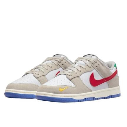 Chaussures Dunk Low Light Iron Ore Red Blue