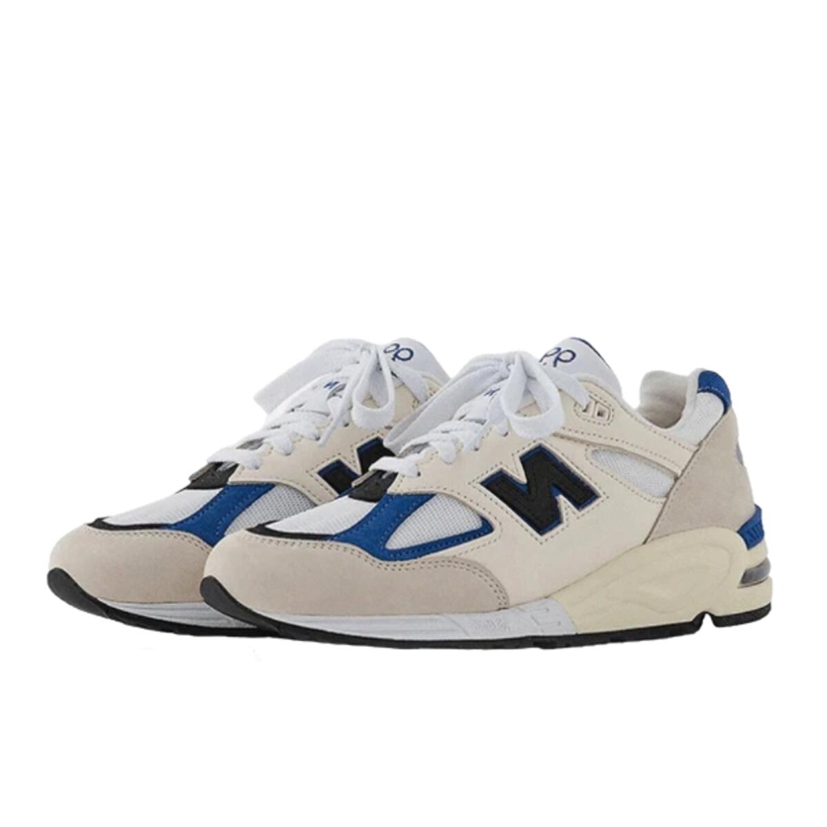 Zapatillas  990 v2 Made In USA White Blue 2/3
