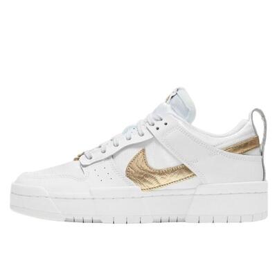 Scarpe Dunk Low Disrupt White Metallic Gold
