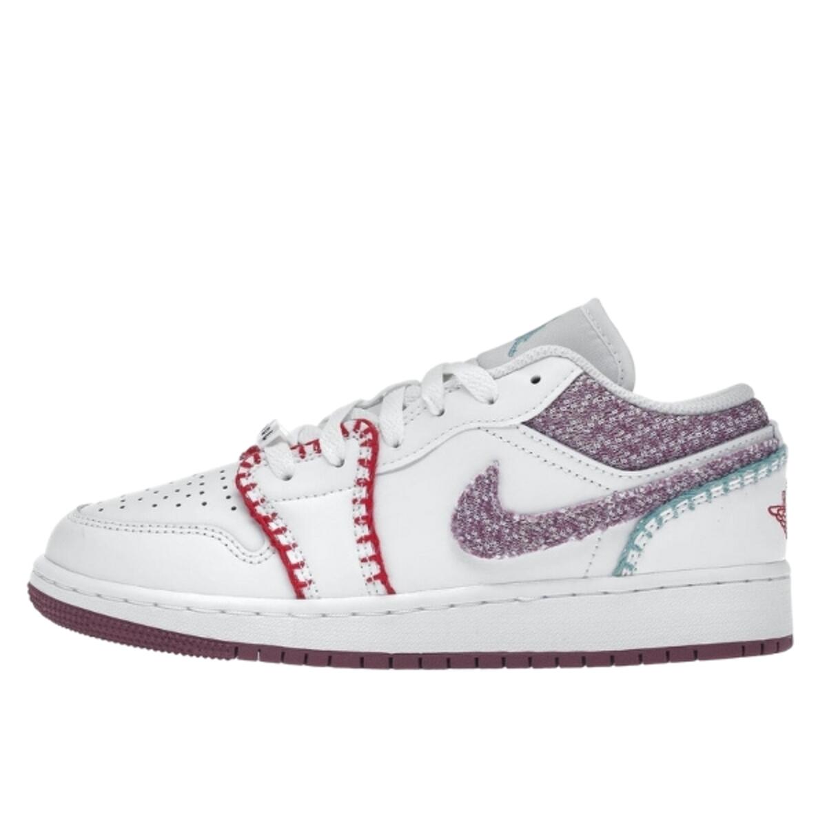 JORDAN Shoes  1 Low White Light Bordeaux