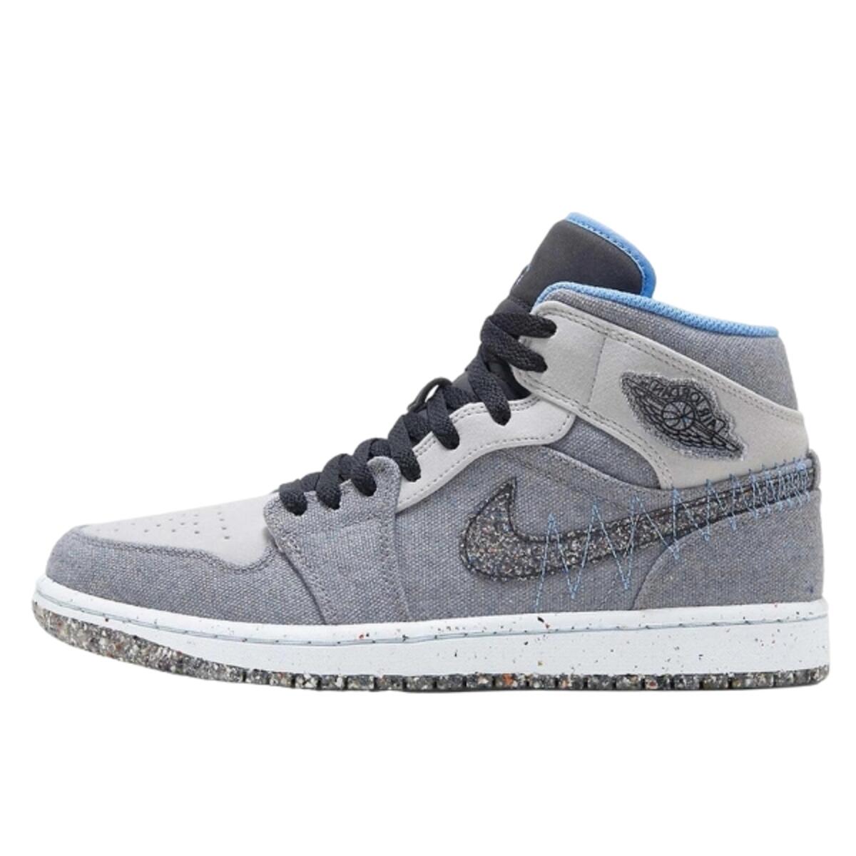 Jordan - Chaussures  1 Mid Crater Grey University Blue - Baskets - Noir - 44 L - Decathlon