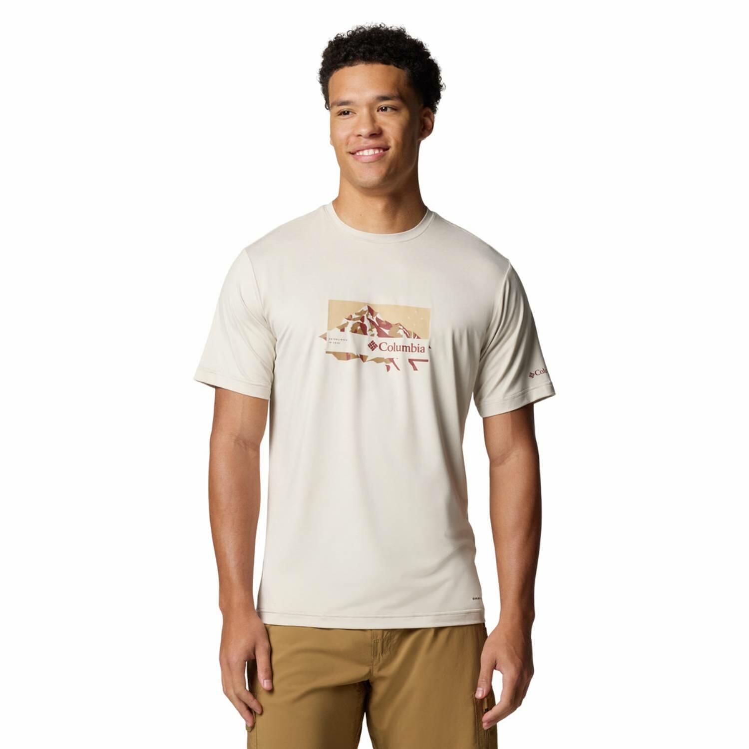 Tee Shirt Respirant Columbia "Kwick Hike™ Graphic SS Tee" S Beige 1/4
