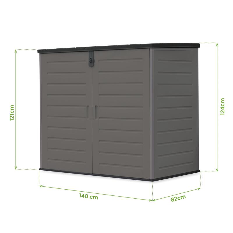 Armario resina Multibox 1170 L - 140x82x124cm. Estructura acero e incluye suelo