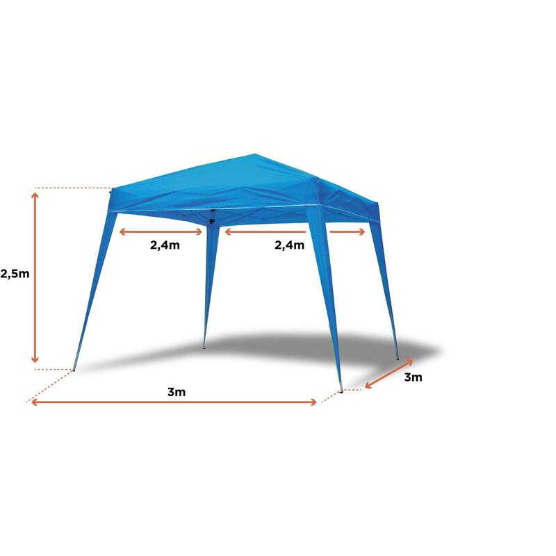 Tente pliante California 2,4x2,4 m bleue. Jardin, plage, campagne