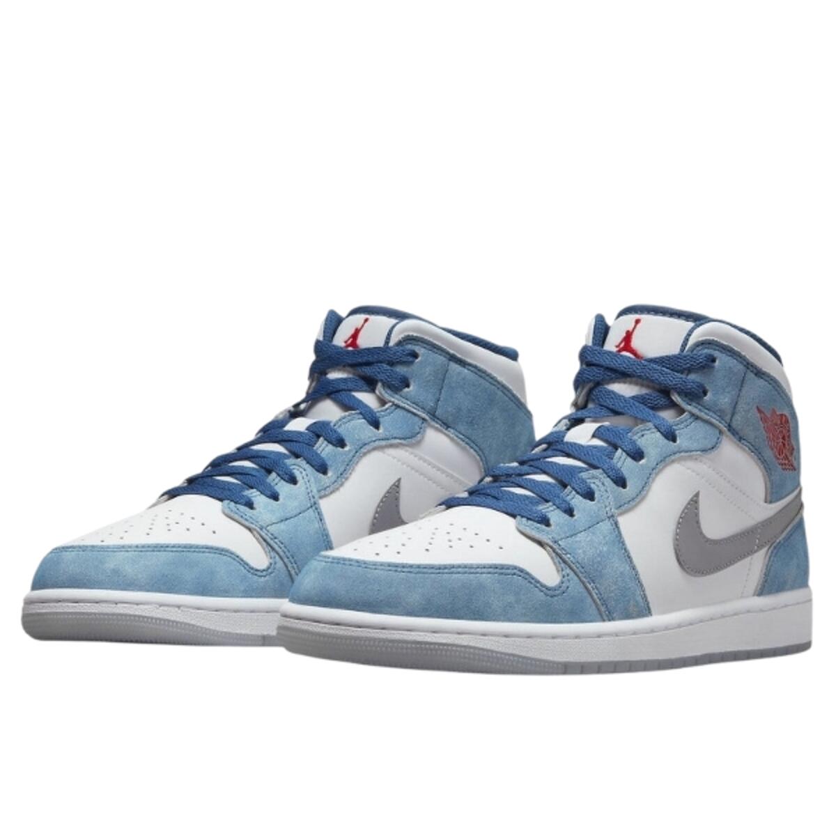 Scarpe  1 Mid French Blue Fire Red 2/3