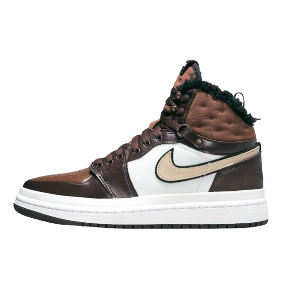 JORDAN Scarpe  1 High Fur Acclimate Brown