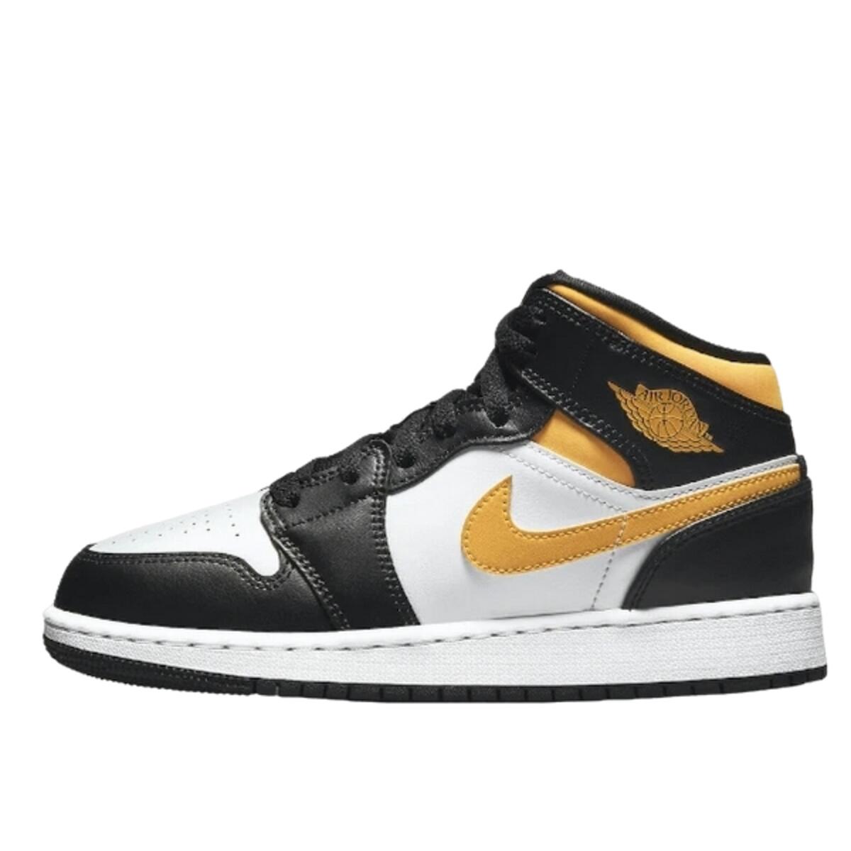 Jordan - Chaussures  1 Mid White Pollen Black - Baskets - Jaune - 40,5 - Decathlon