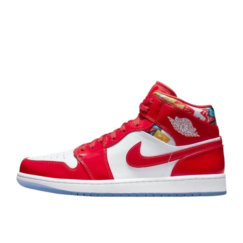 Shoes Jordan 1 Mid Barcelona Sweater Red Patent
