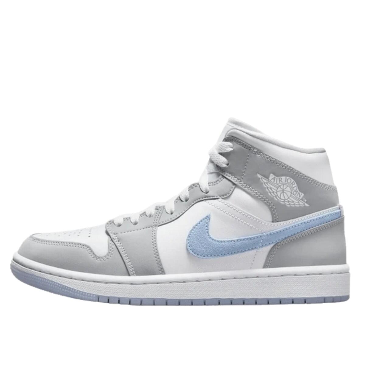 Jordan - Chaussures  1 Mid Wolf Grey Blue Aluminum - Baskets - Blanc - 36,5 - Decathlon