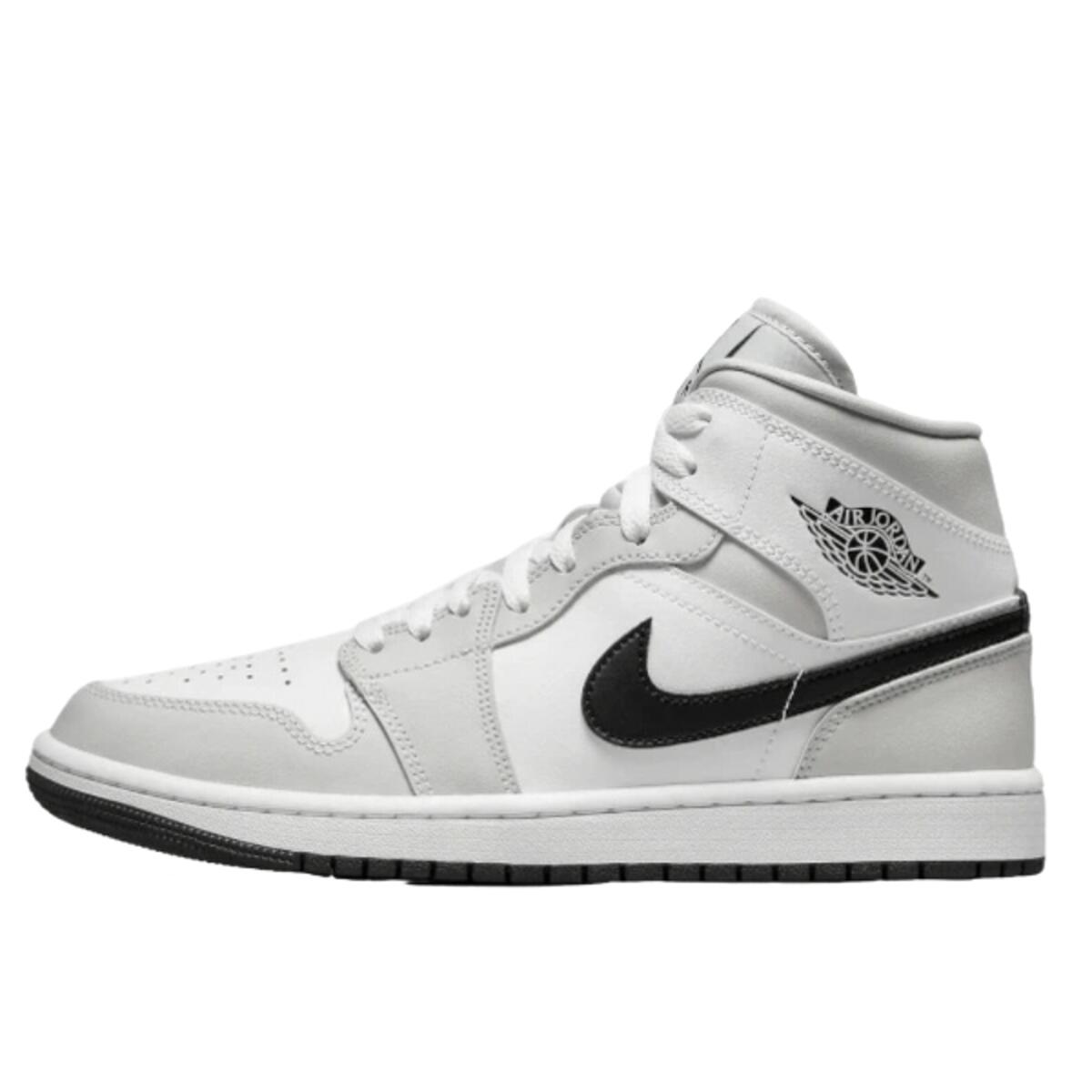 Jordan - Chaussures 1 Mid White Light Smoke Grey - Baskets - Blanc - 38.5 - Decathlon