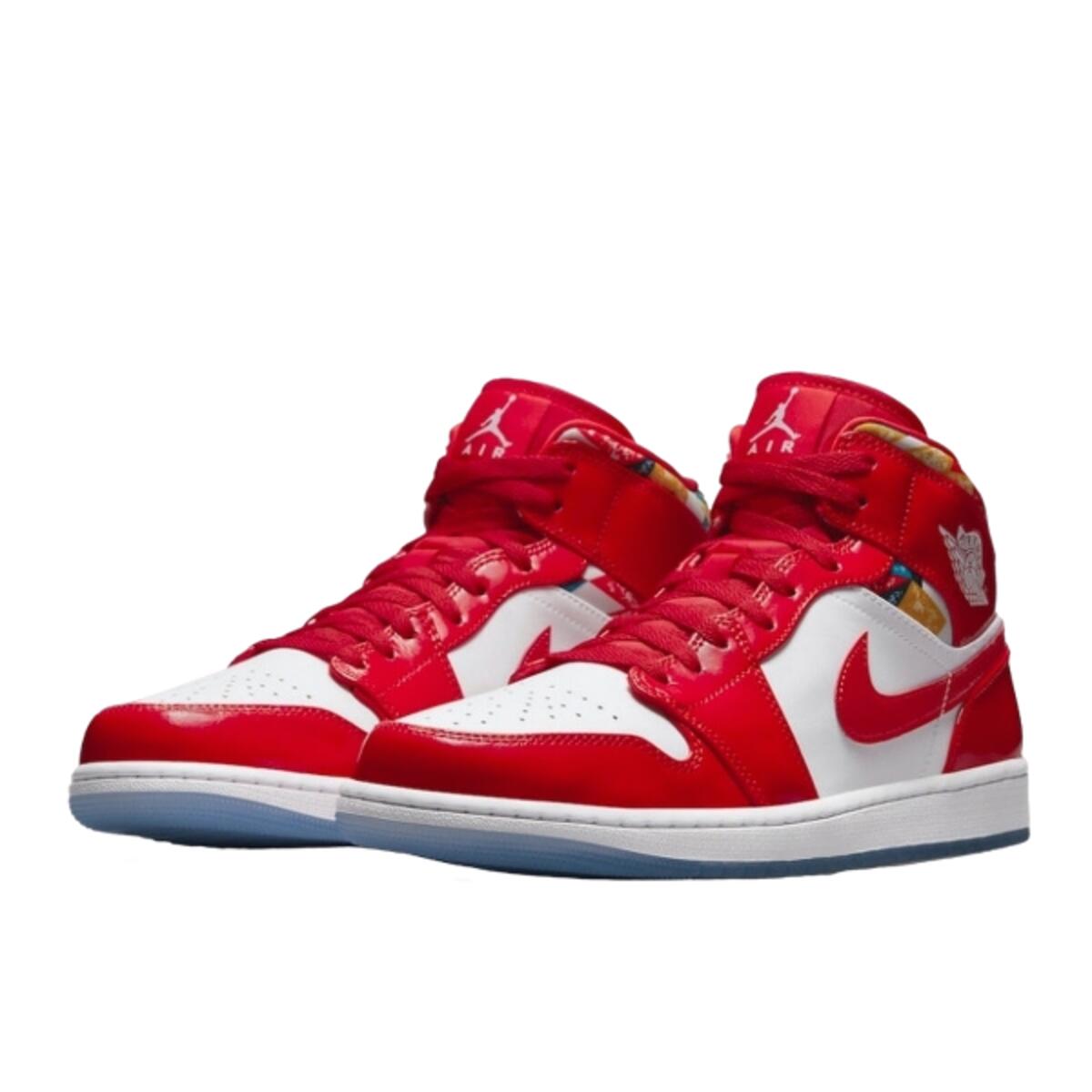 Scarpe Jordan 1 Mid Barcelona Sweater Red Patent 2/2