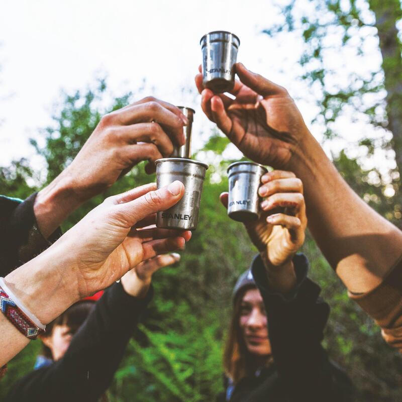 Verres À Shot Inox + Étui De Transport Acier Inoxydable - Alpinisme Trek Camping