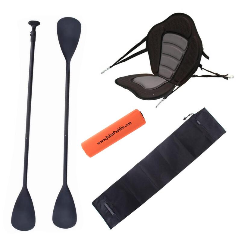 Zestaw Wiosło John Paddle + Siedzisko do deski SUP Silver + odbijacz + pokrowiec
