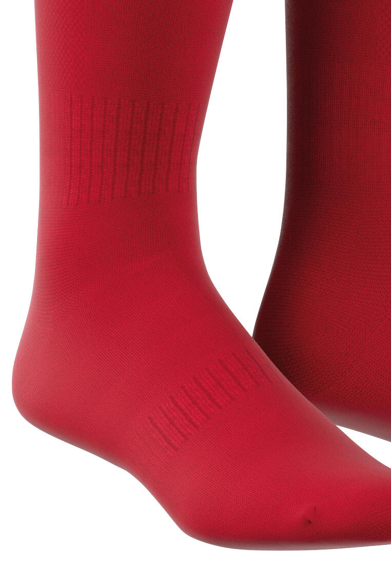 Calze da calcio Adidas Santos 3-Stripes per uomo in rosso e bianco 3/3