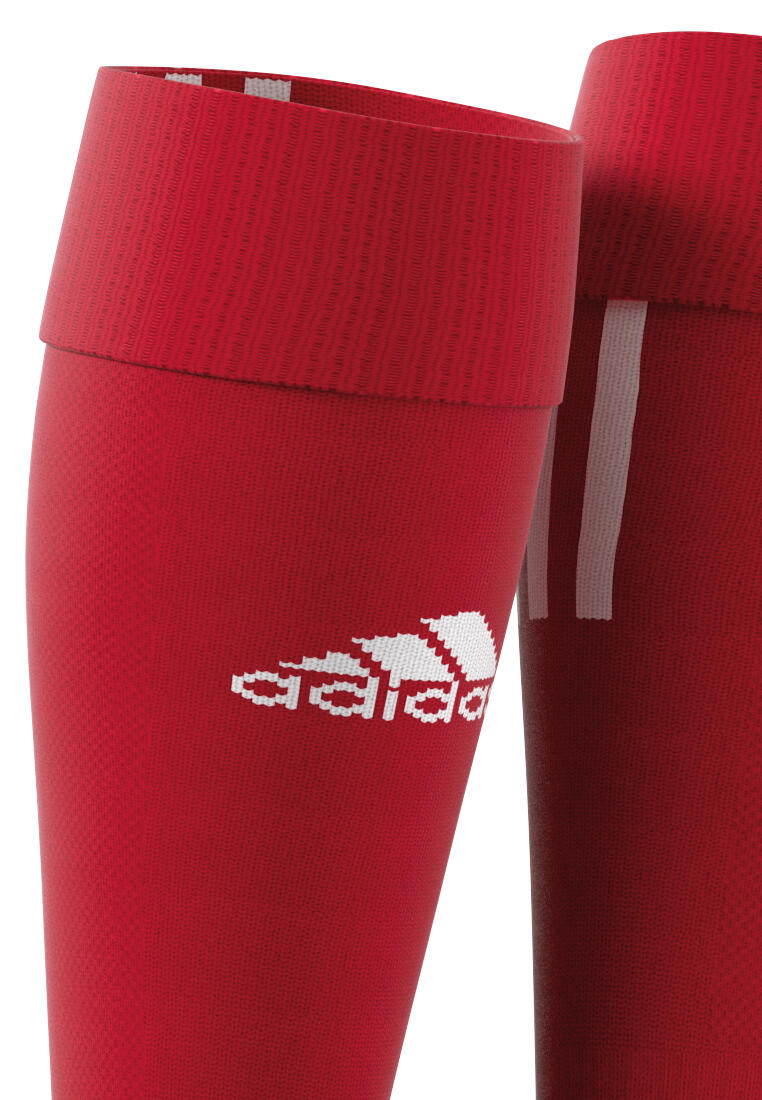 Calze da calcio Adidas Santos 3-Stripes per uomo in rosso e bianco 2/3