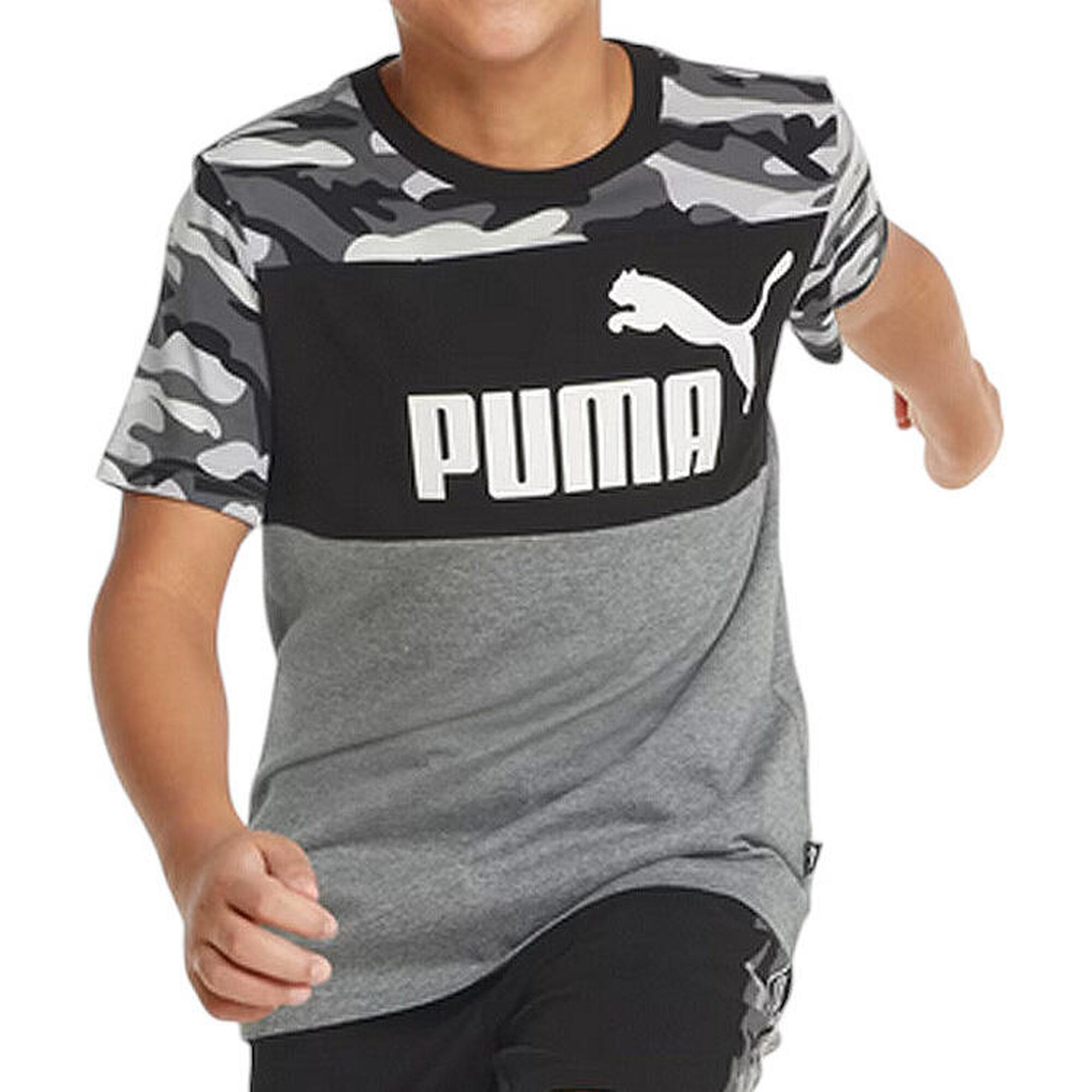 Koszulka dziecięca dla chłopca bawełna  szara logo PUMA