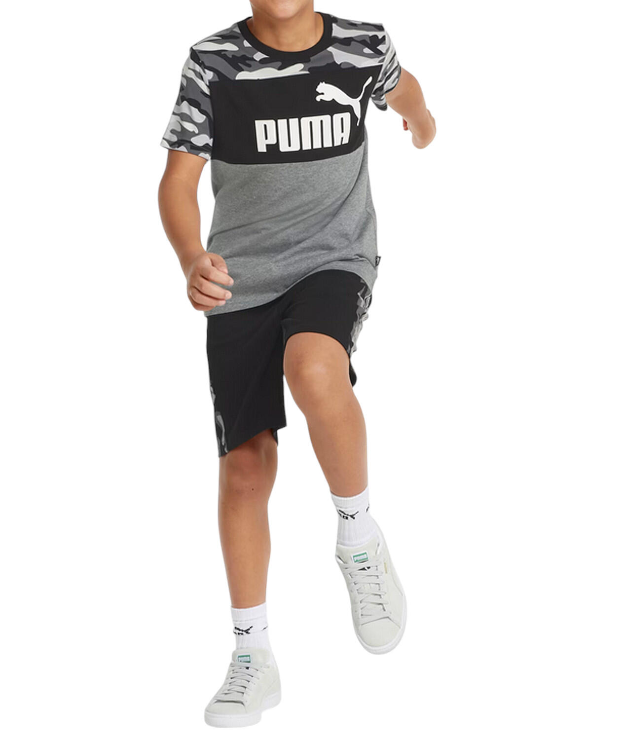 Koszulka dziecięca dla chłopca bawełna  szara logo PUMA 4/7