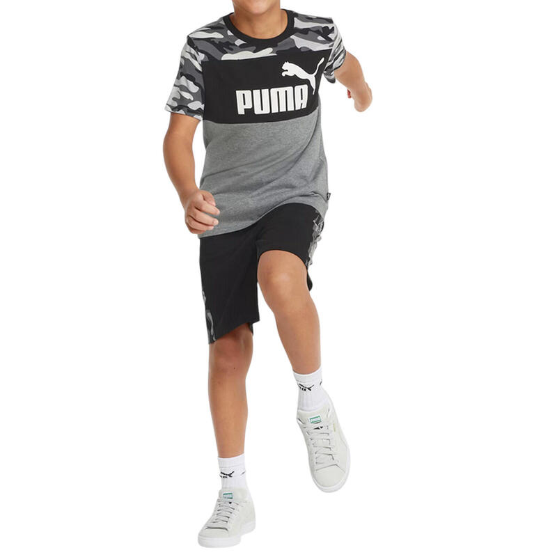 Koszulka dziecięca dla chłopca bawełna  szara logo PUMA