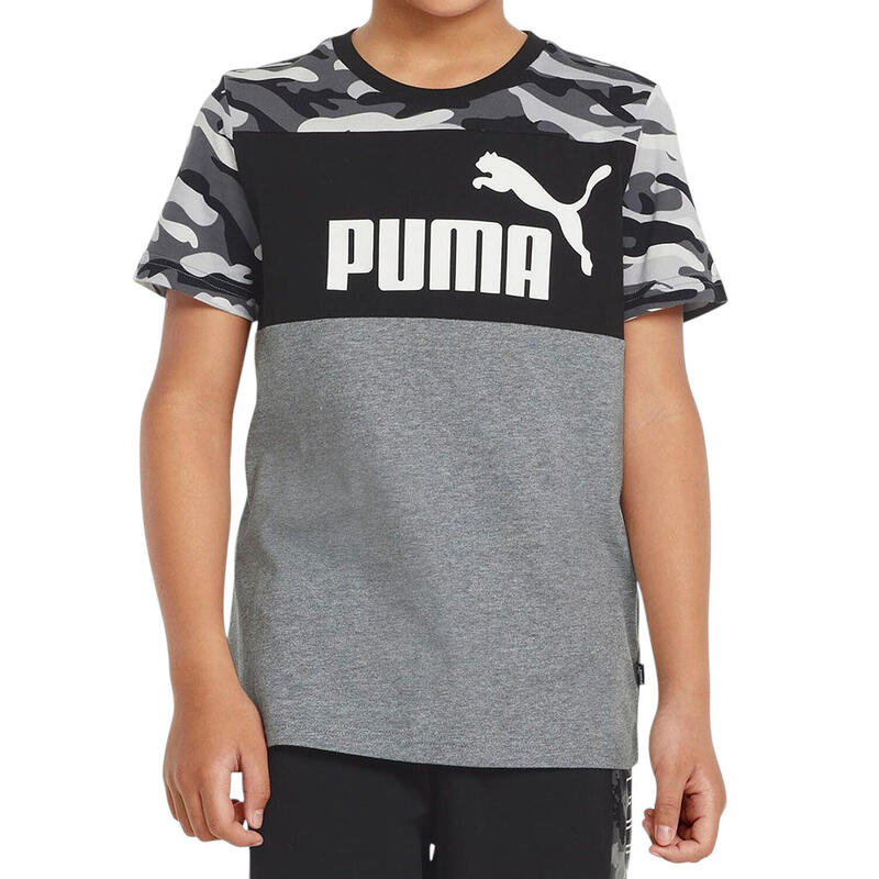Koszulka dziecięca dla chłopca bawełna  szara logo PUMA