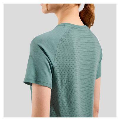 T-Shirt Odlo Ascent Performance Wool 125 Vert Femme 7/7