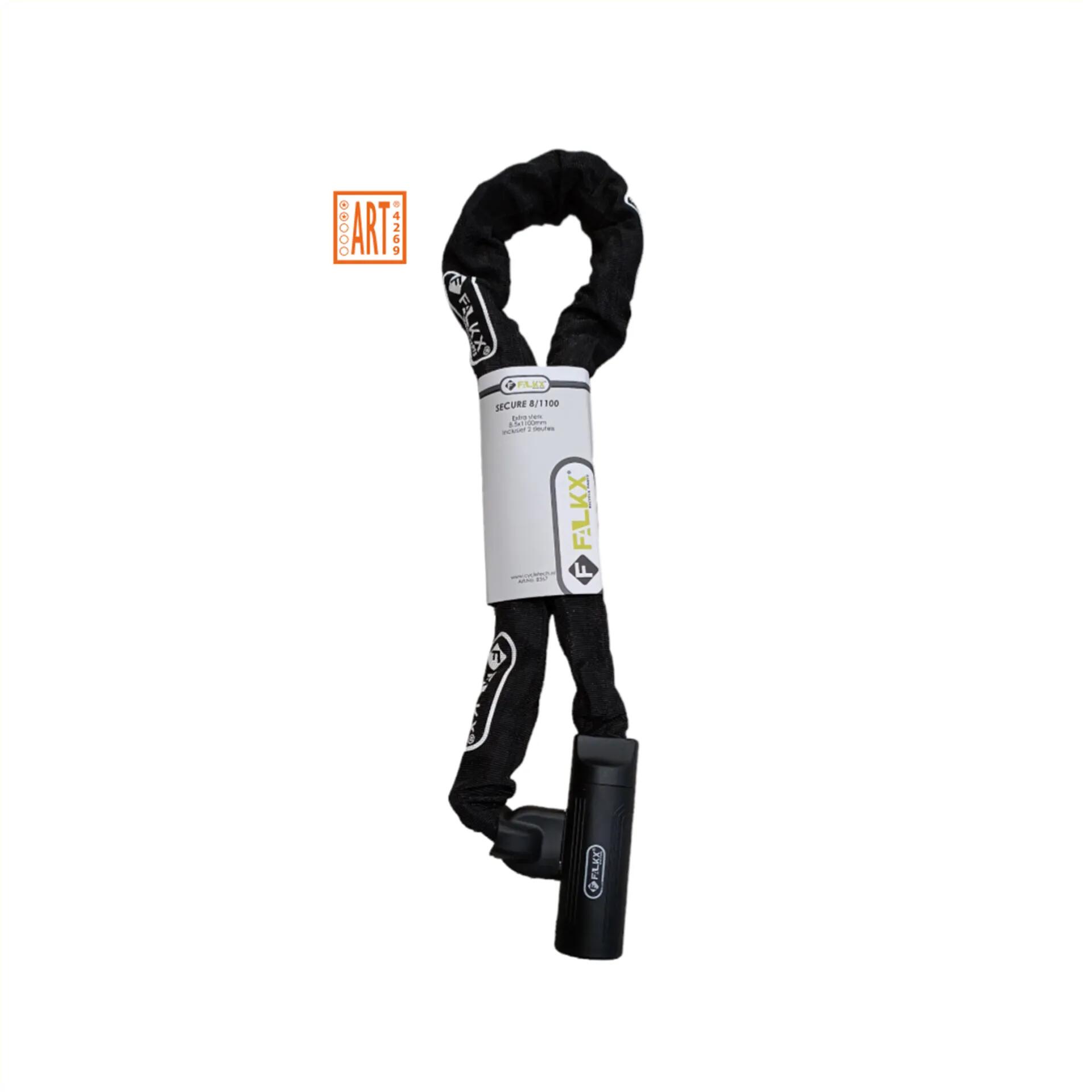 FALKX Falkx Kettingslot Secure - Art2 Goedgekeurd - 110 CM - Zwart