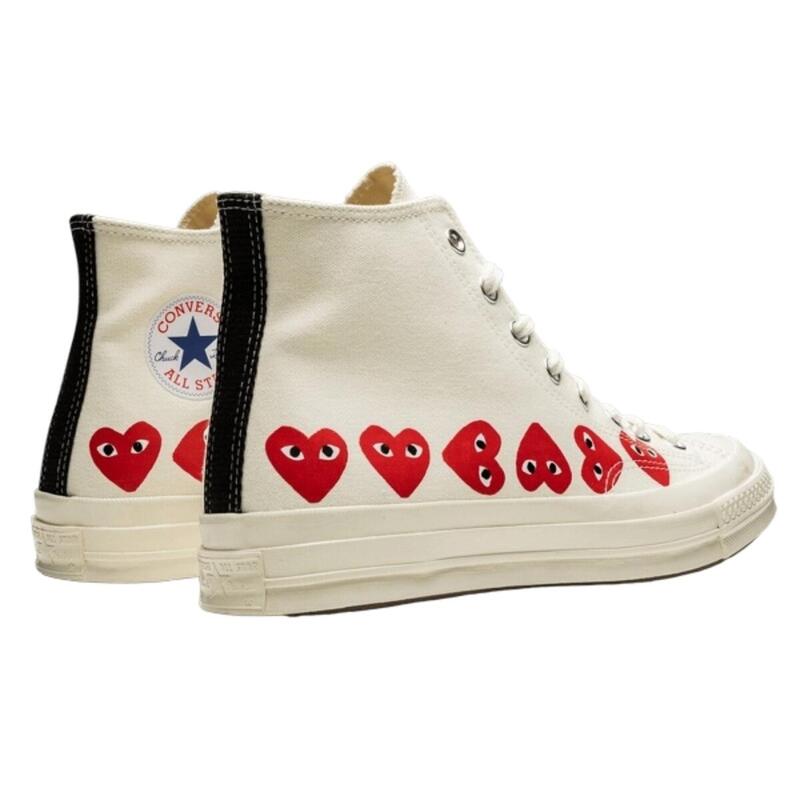 Buty do chodzenia unisex Converse Comme des Garçons High Blanche Multi Coeurs