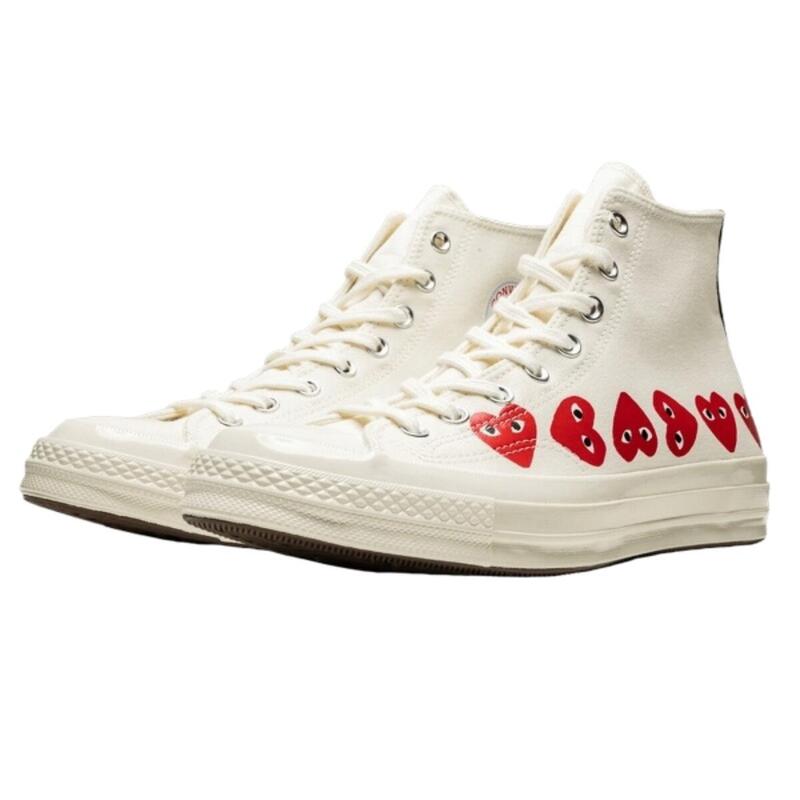 Buty do chodzenia unisex Converse Comme des Garçons High Blanche Multi Coeurs
