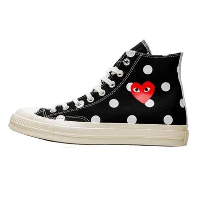 Schuhe Converse Play à Pois Noir Haute