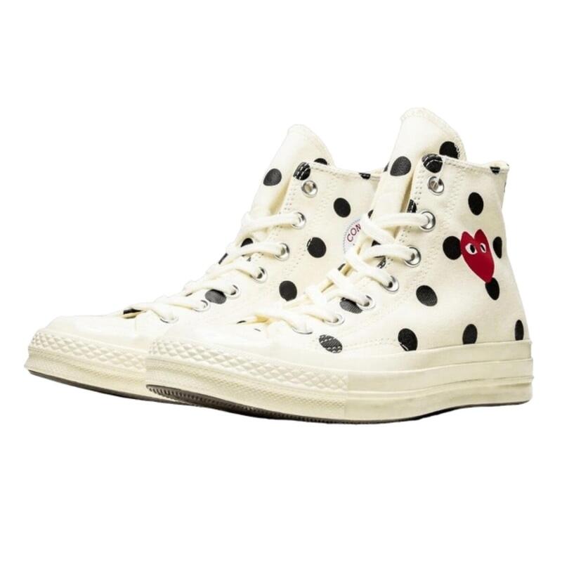 Chaussures Converse  Play à Pois Blanc Haute Hi