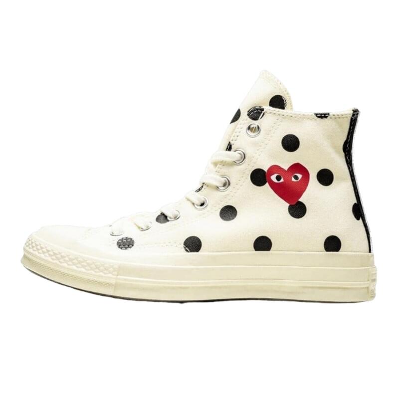 Chaussures Converse  Play à Pois Blanc Haute Hi