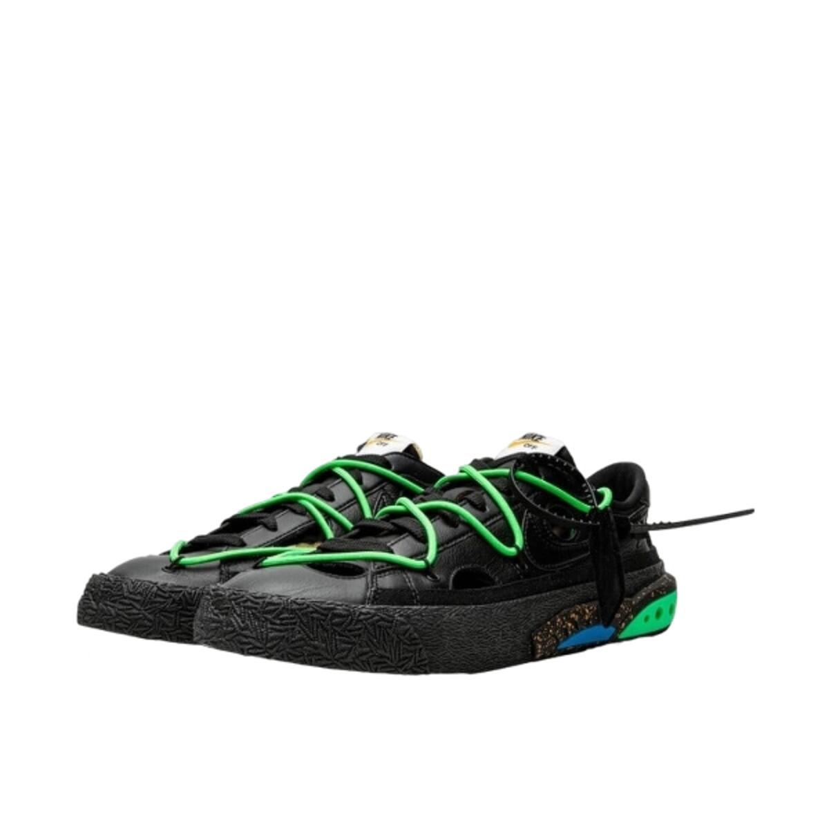 Chaussures  Blazer Low Off-White Black Electro Green 2/4