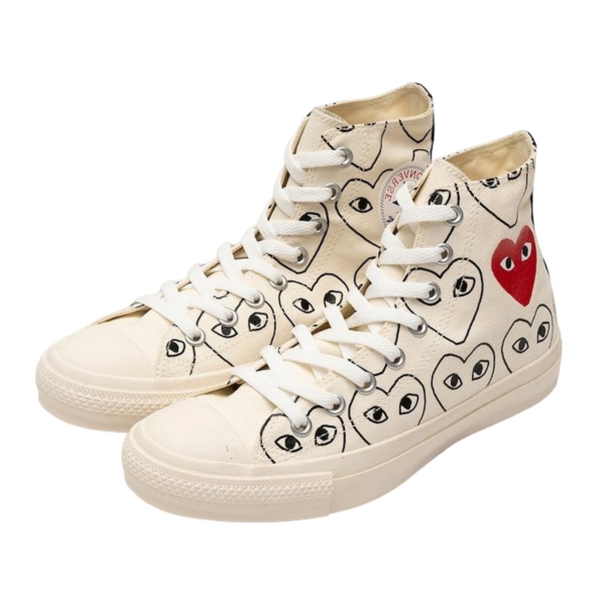 Converse Comme des Garçons White Heart Print 2/2