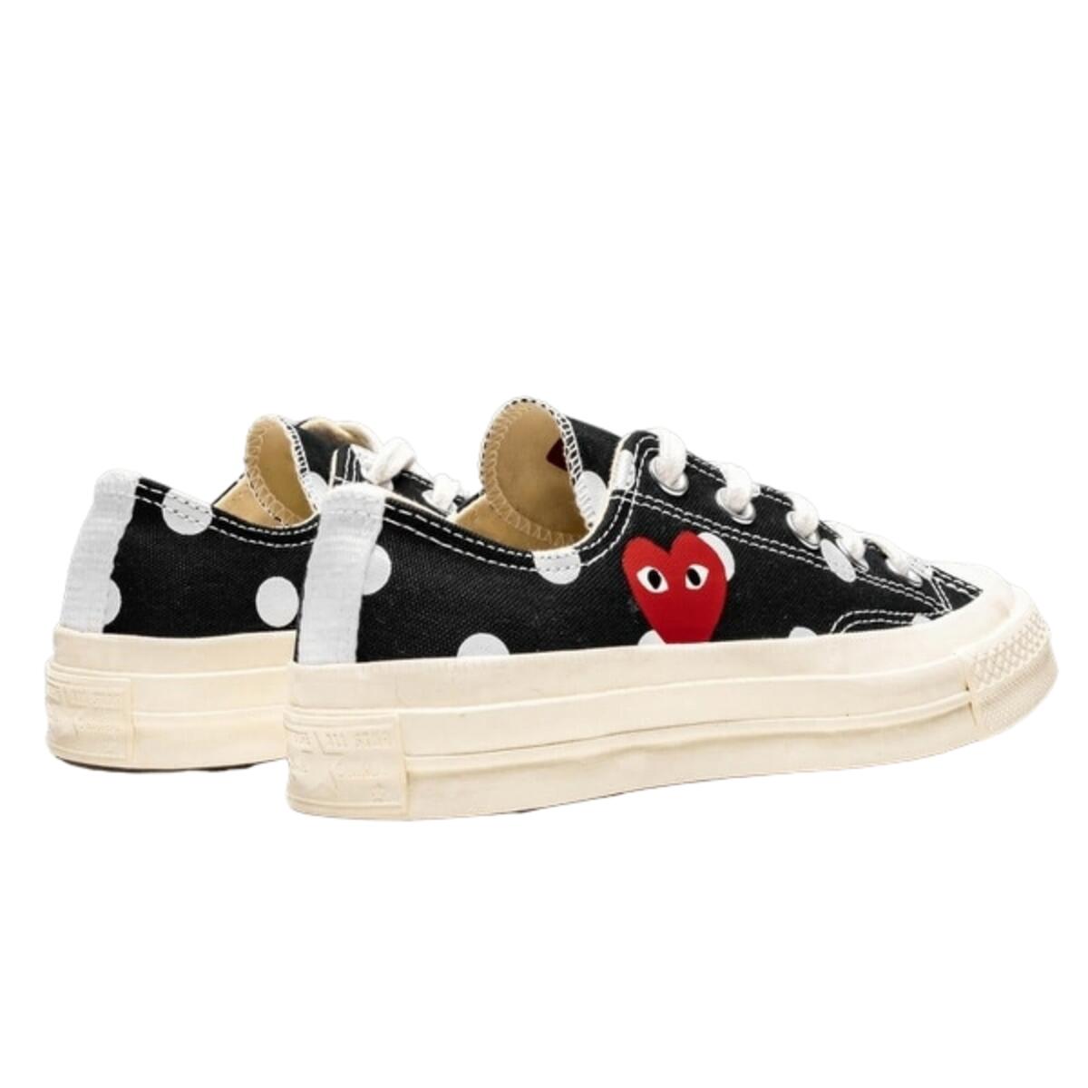 Schuhe Converse  Low Noir à pois 3/4