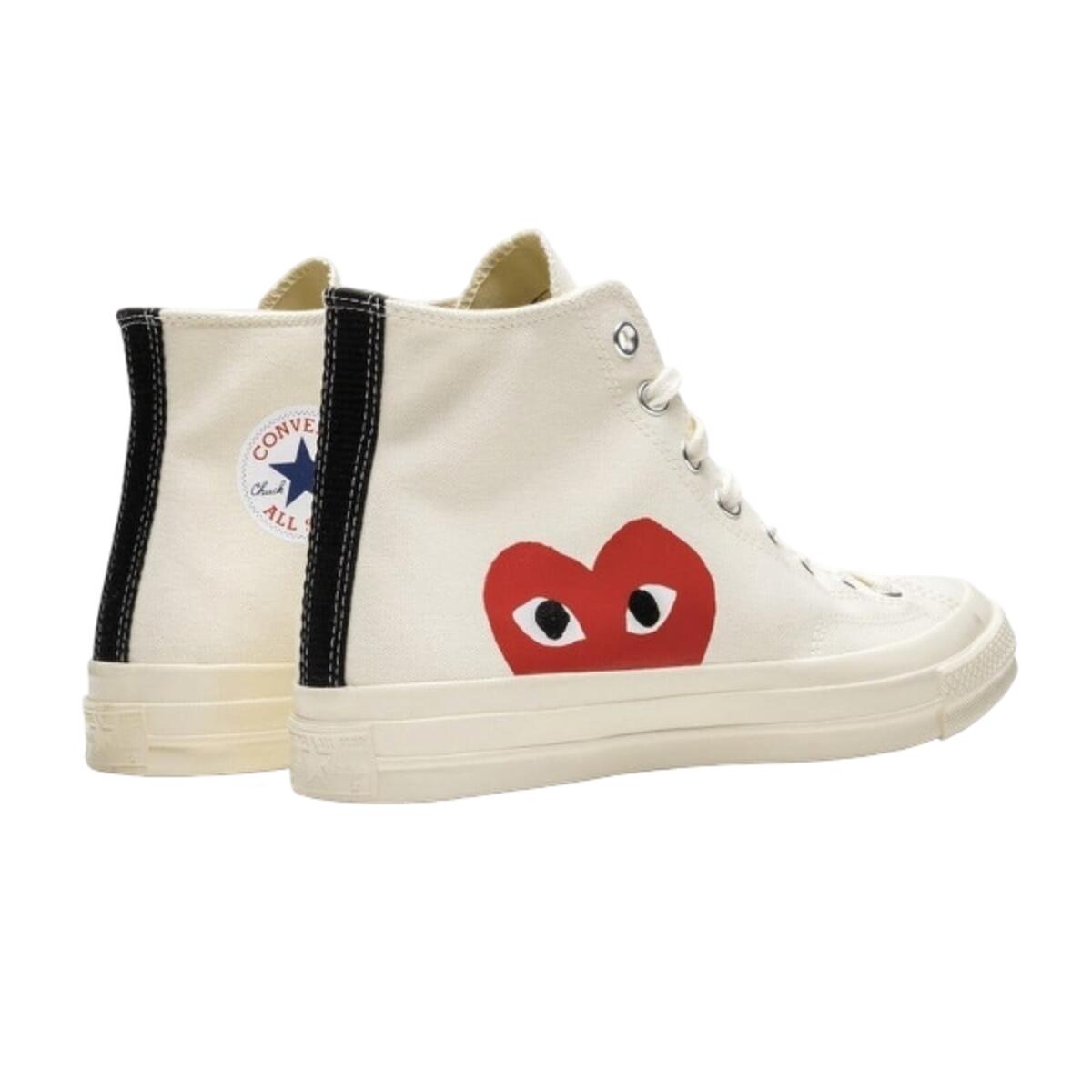 Chaussures Converse  Blanche Haute 3/4