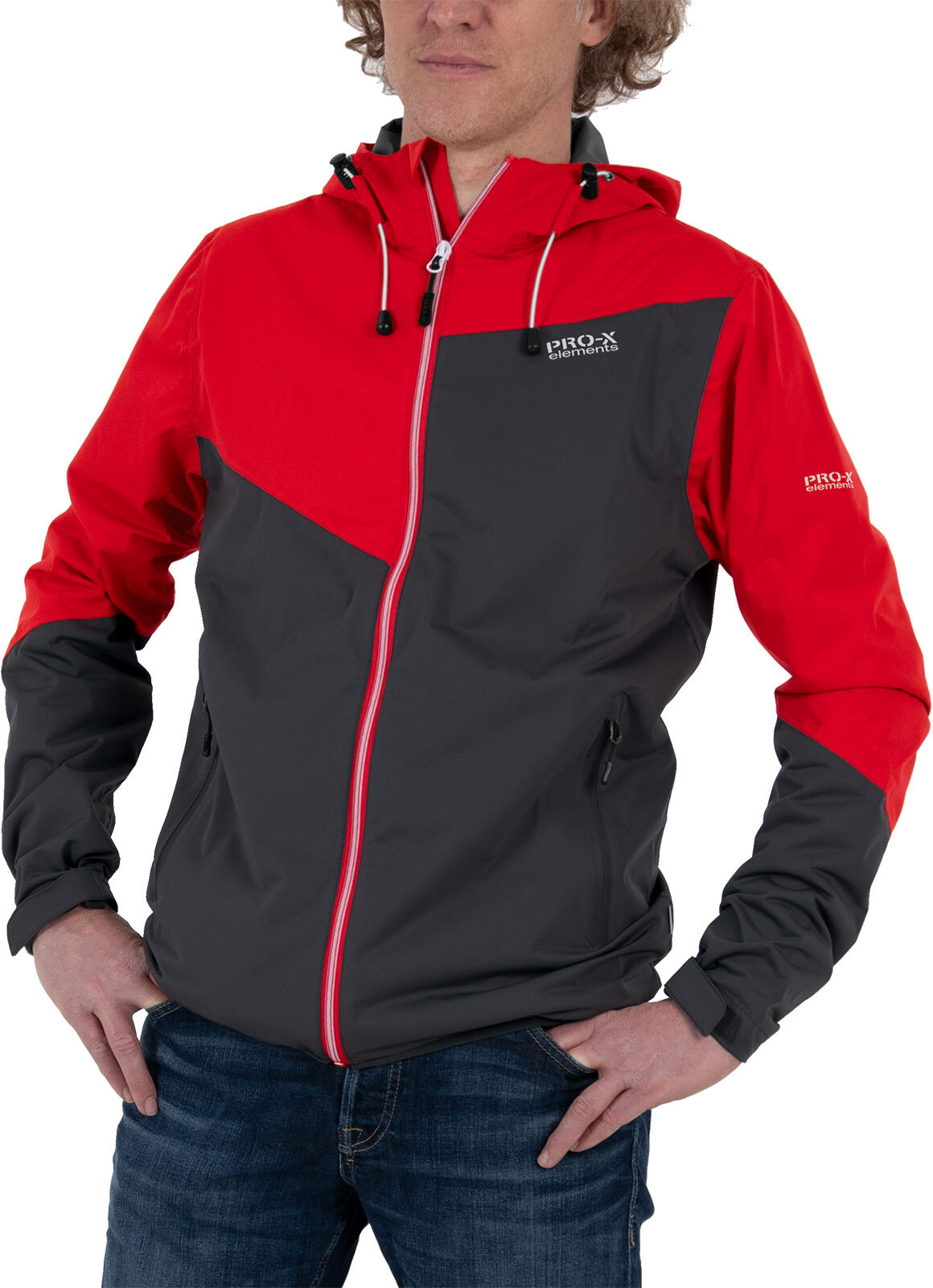 Veste fonctionnelle homme LIAM anthracite - rouge 3/5