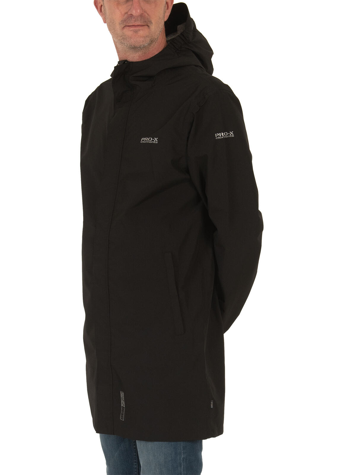 Herren Regenmantel TRENCH SCHWARZ 5/5