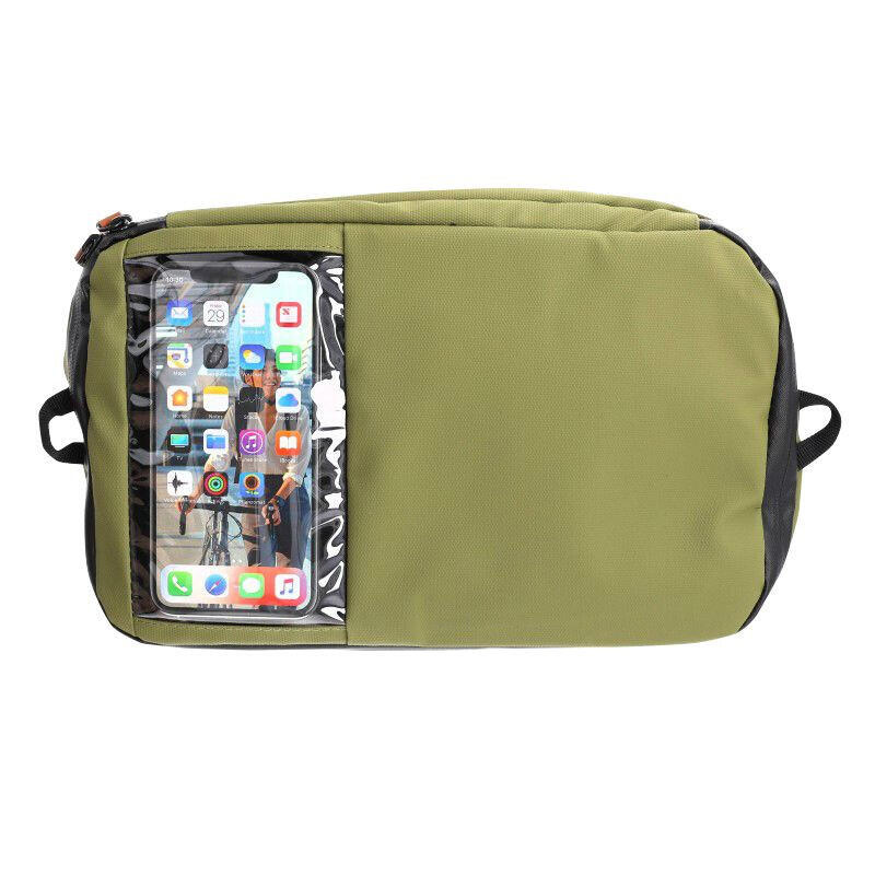 Sacoche de guidon vélo waterproof 7L KAKI - Support smartphone - HAPO-G 6/7