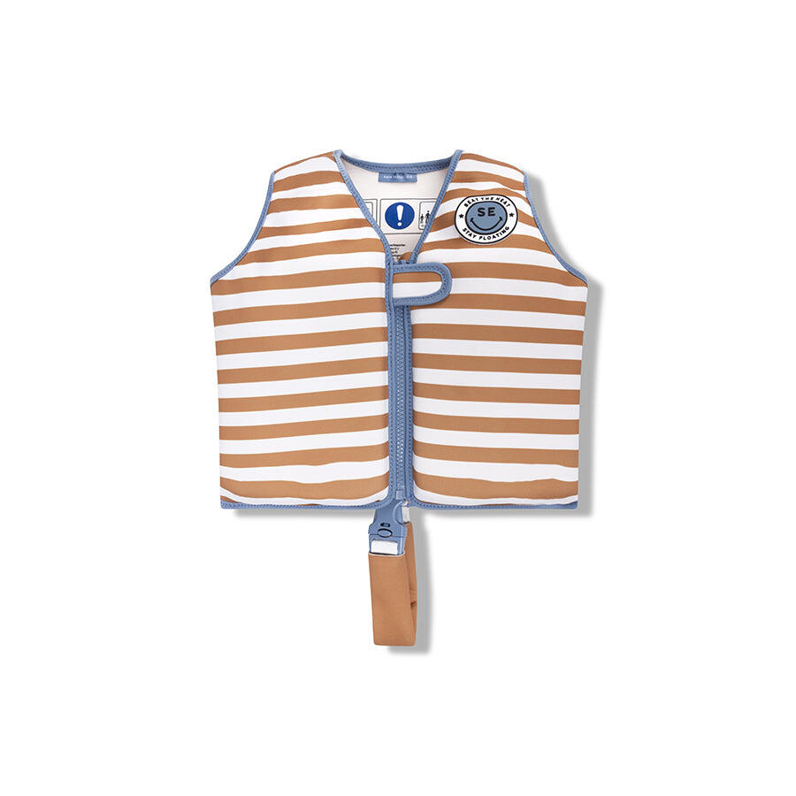 SWIM ESSENTIALS Swim Essentials | Bruin/Wit Gestreept Gestreept Zwemvest 3-6 jaar