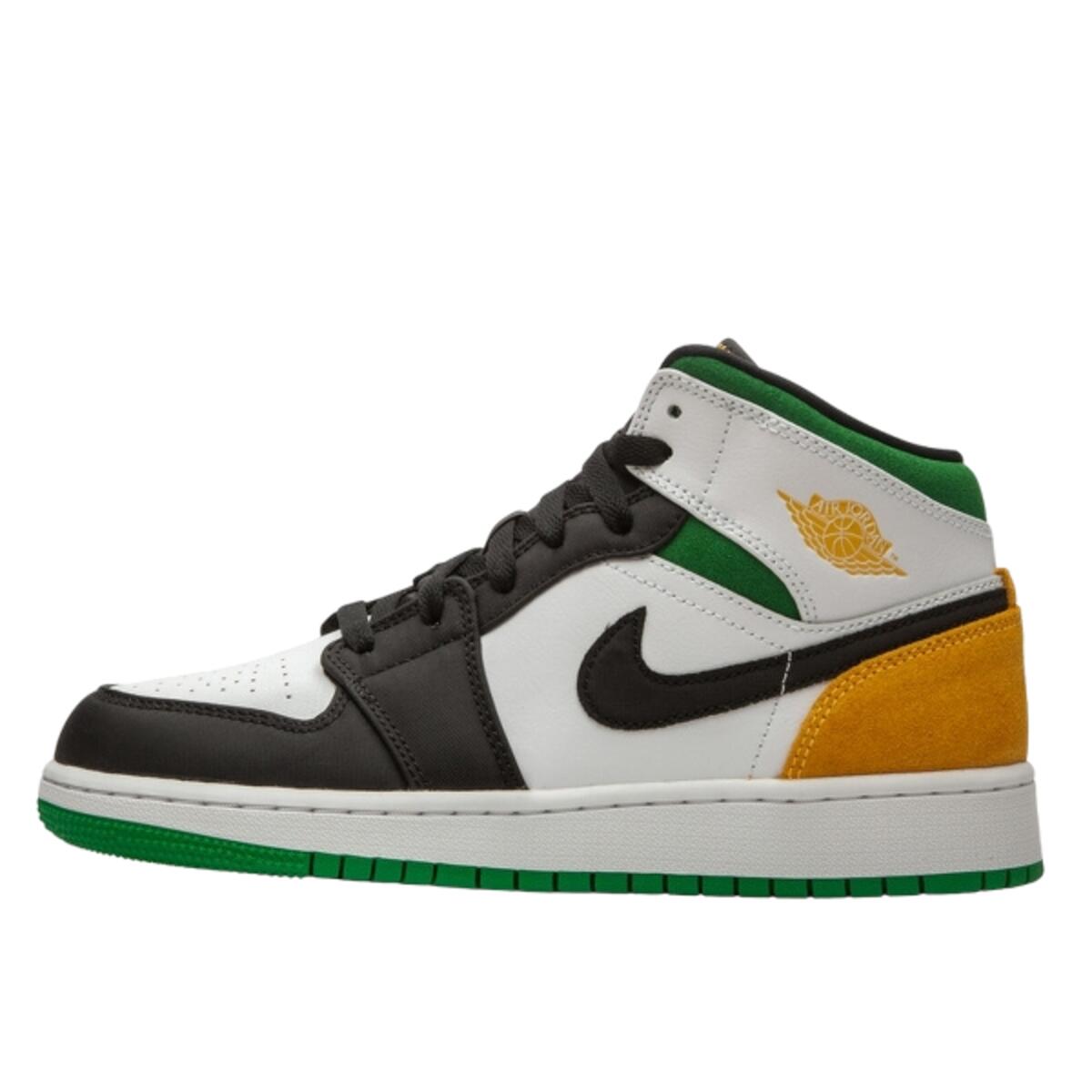 JORDAN Scarpe  1 Mid Oakland Laser Orange Lucky Green