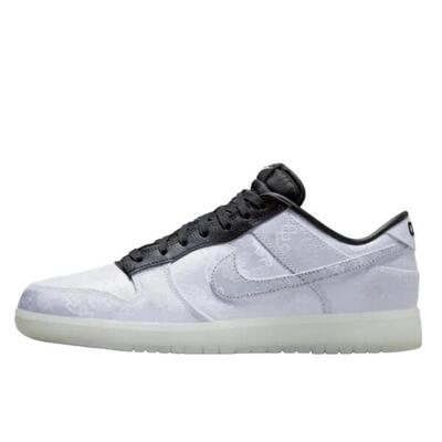 Schoenen dunk low clot fragment white