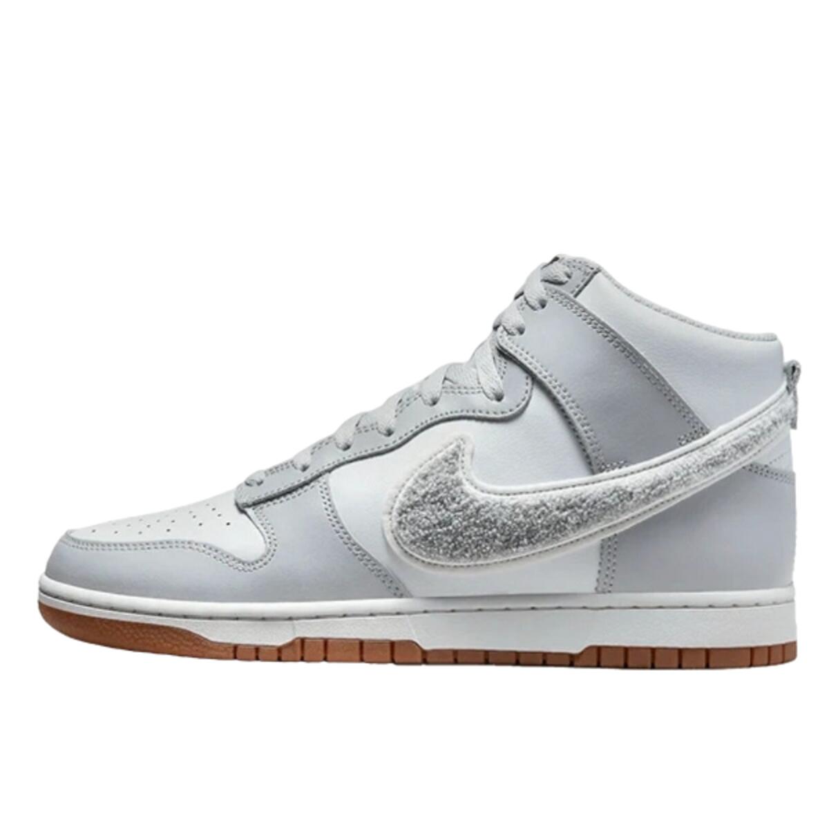 Scarpe  Dunk High Retro Chenille Swoosh White Grey 1/3