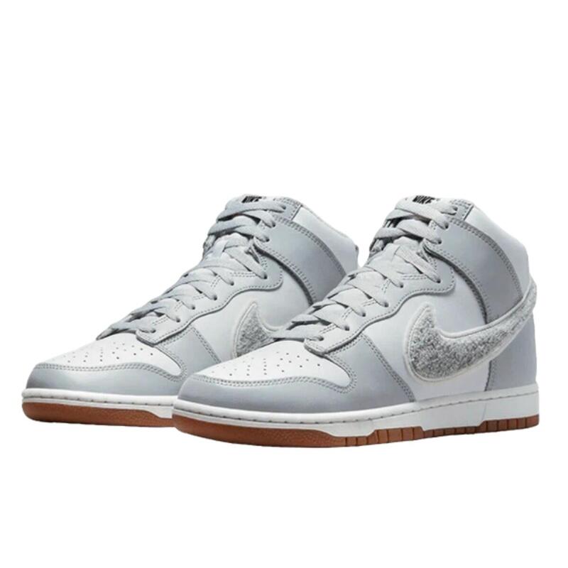 Dunk High Retro Chenille Swoosh White Grey