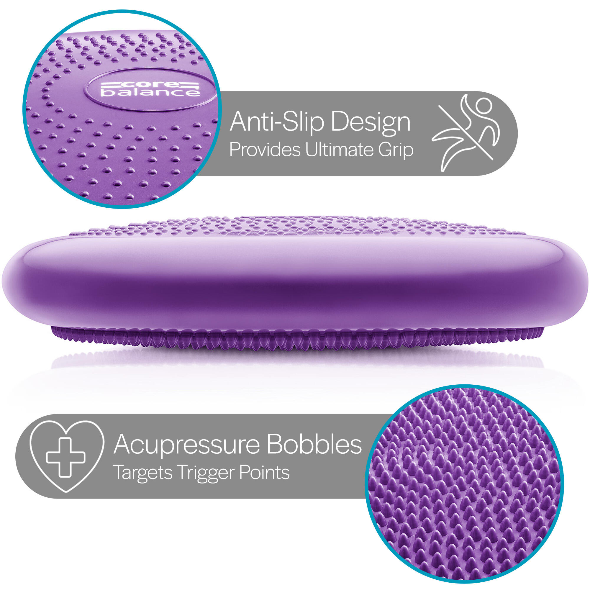 Inflatable Wobble Cushion Stability Training Air Pad Board Pump Core Balance 3/6