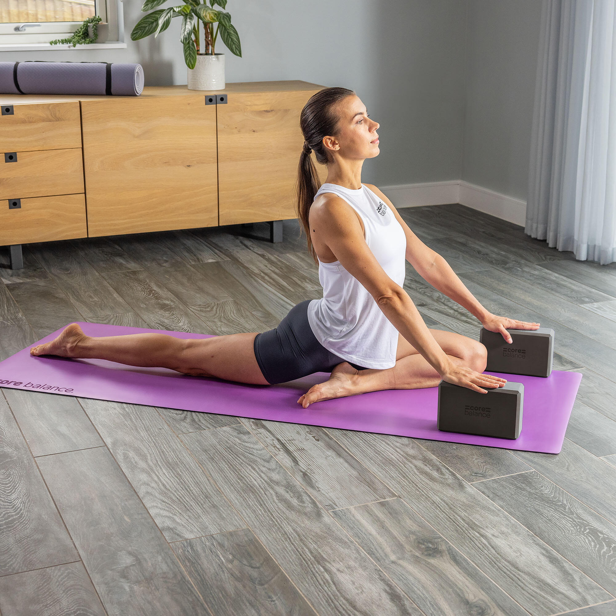 Yoga Block Set EVA Foam Brick With D Ring Stretch Strap Belt Core Balance 2/7