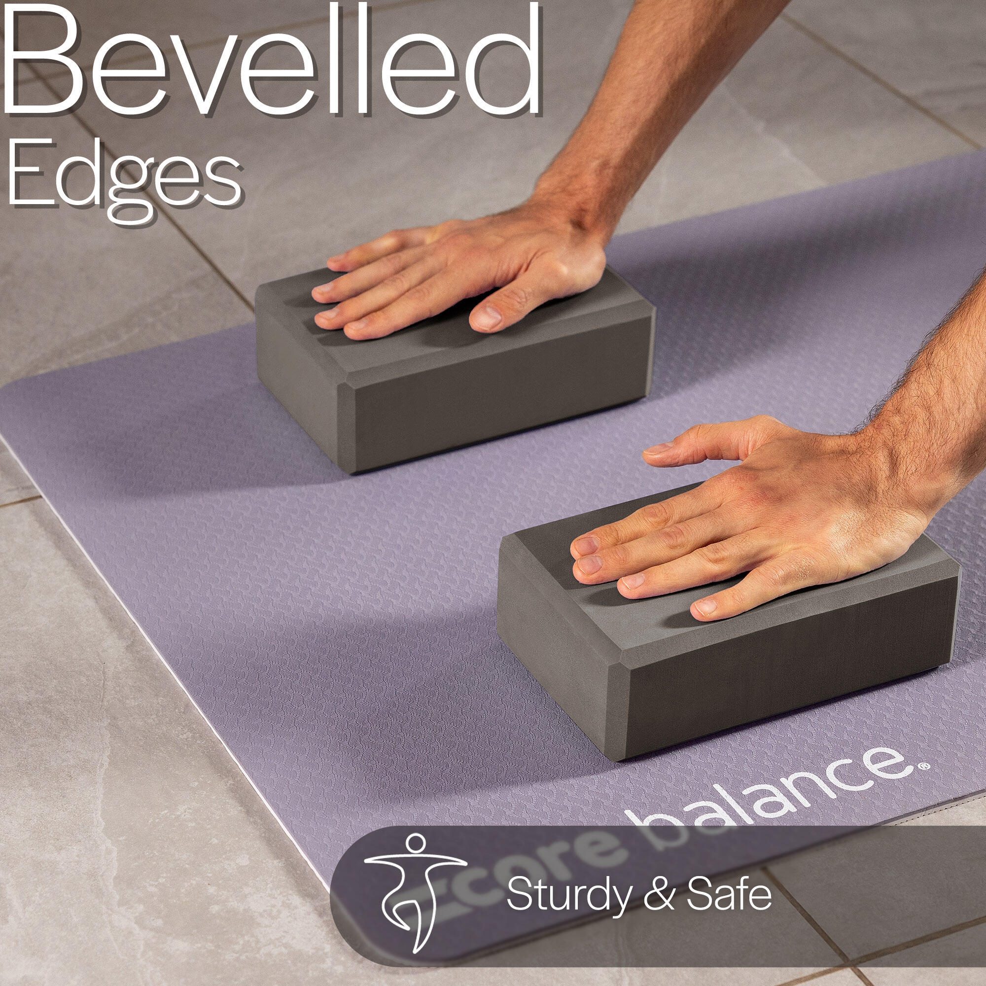 Yoga Block Set EVA Foam Brick With D Ring Stretch Strap Belt Core Balance 4/7