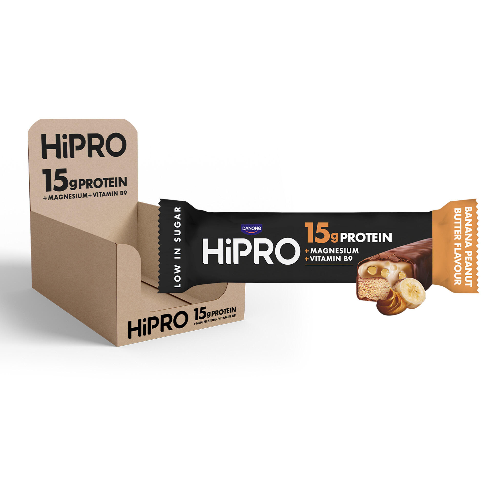 Danone - Hipro Barre Protéinée - Banane Beurre De Cacahuète - 55g - Barre Protéinée - 24 - Decathlon