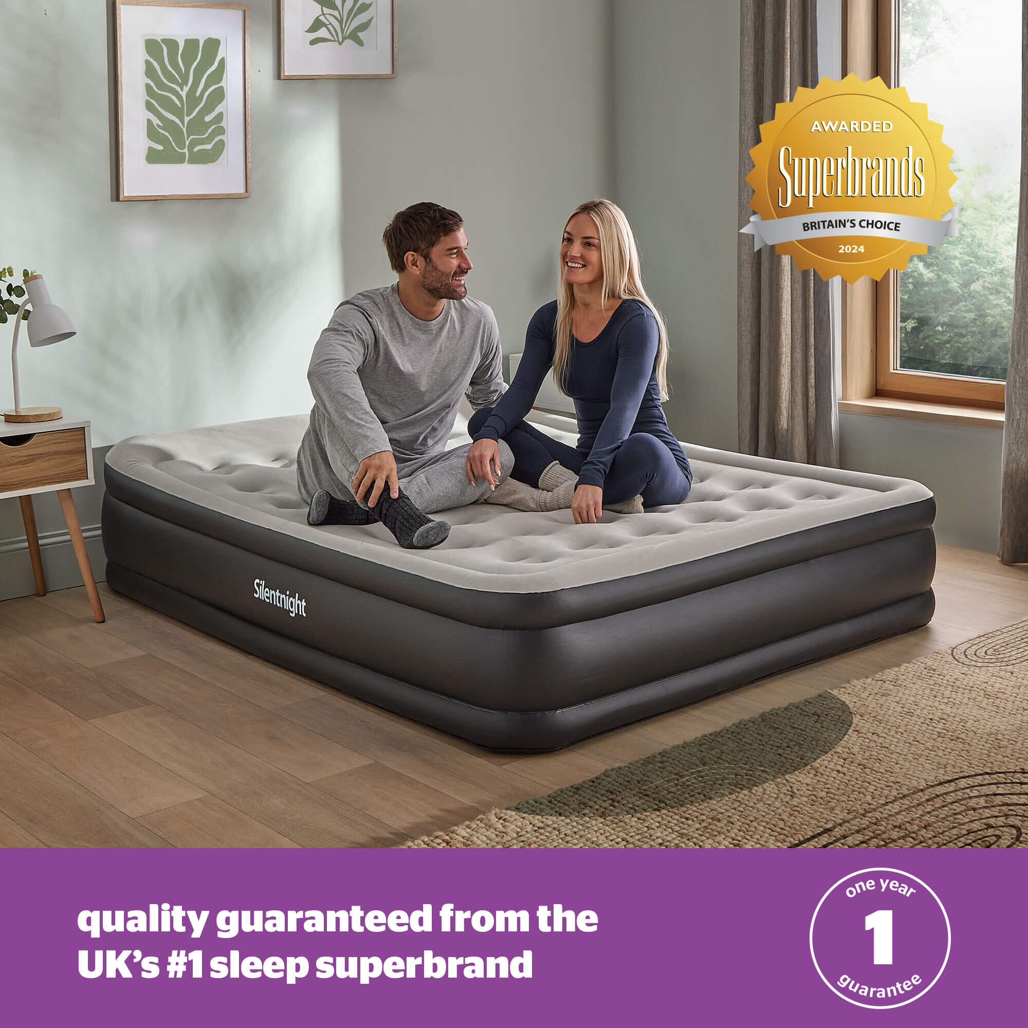 Ultimate Deep Sleep Flocked Air bed Built in Pump - Black Airbed - Single 7/7