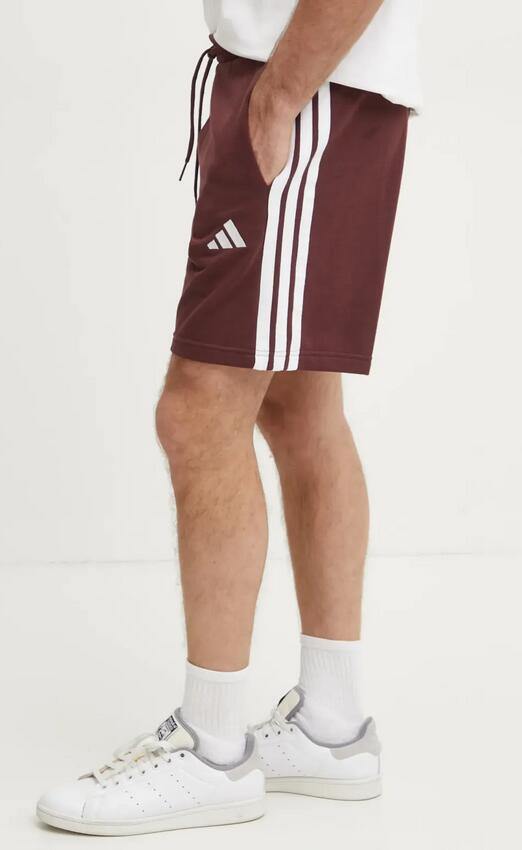 Pantaloncino uomo adidas essentials 3-stripes- bordeaux 2/4