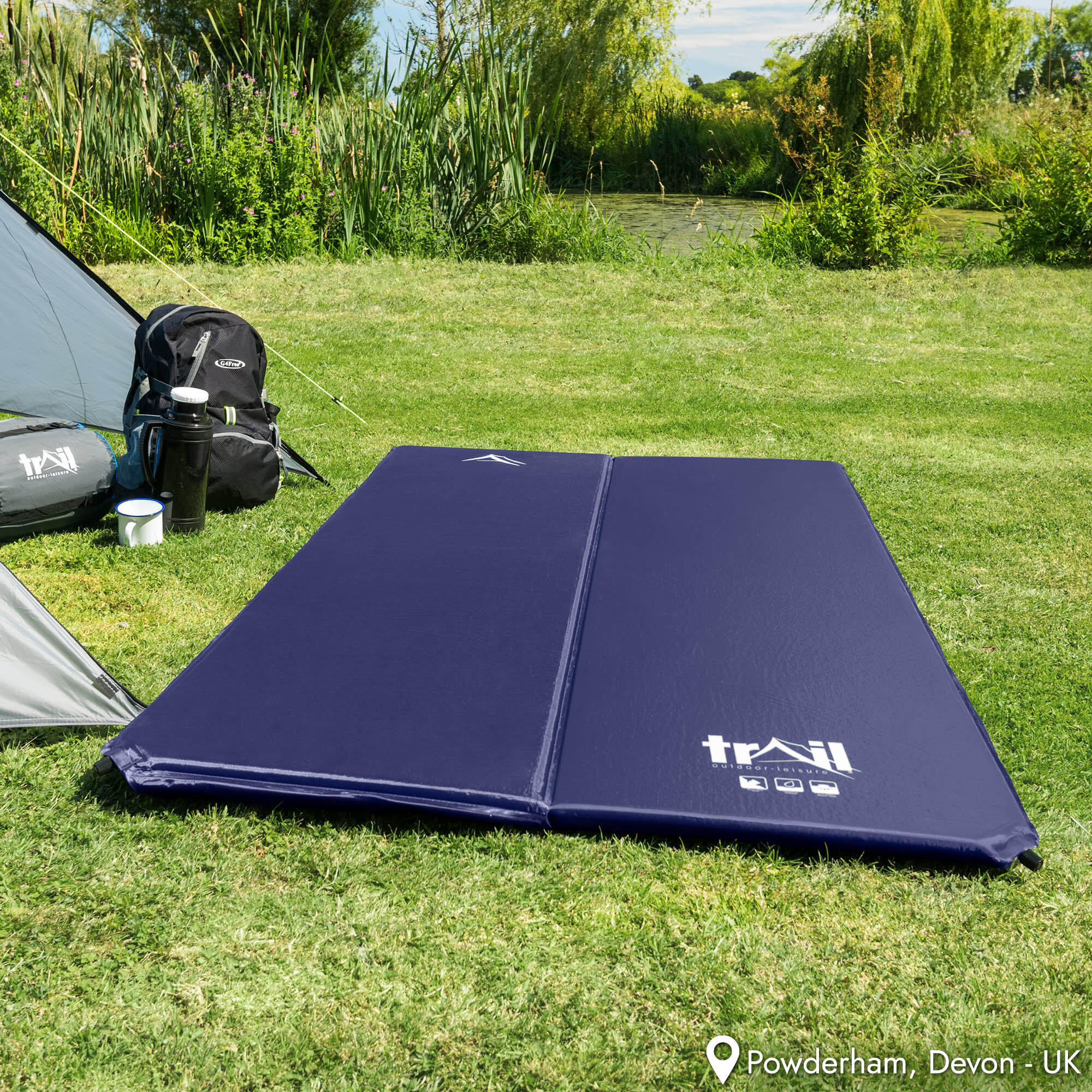 Double Camping Mat Self Inflating Inflatable Camp Roll Mattress With Bag Trail 7/7