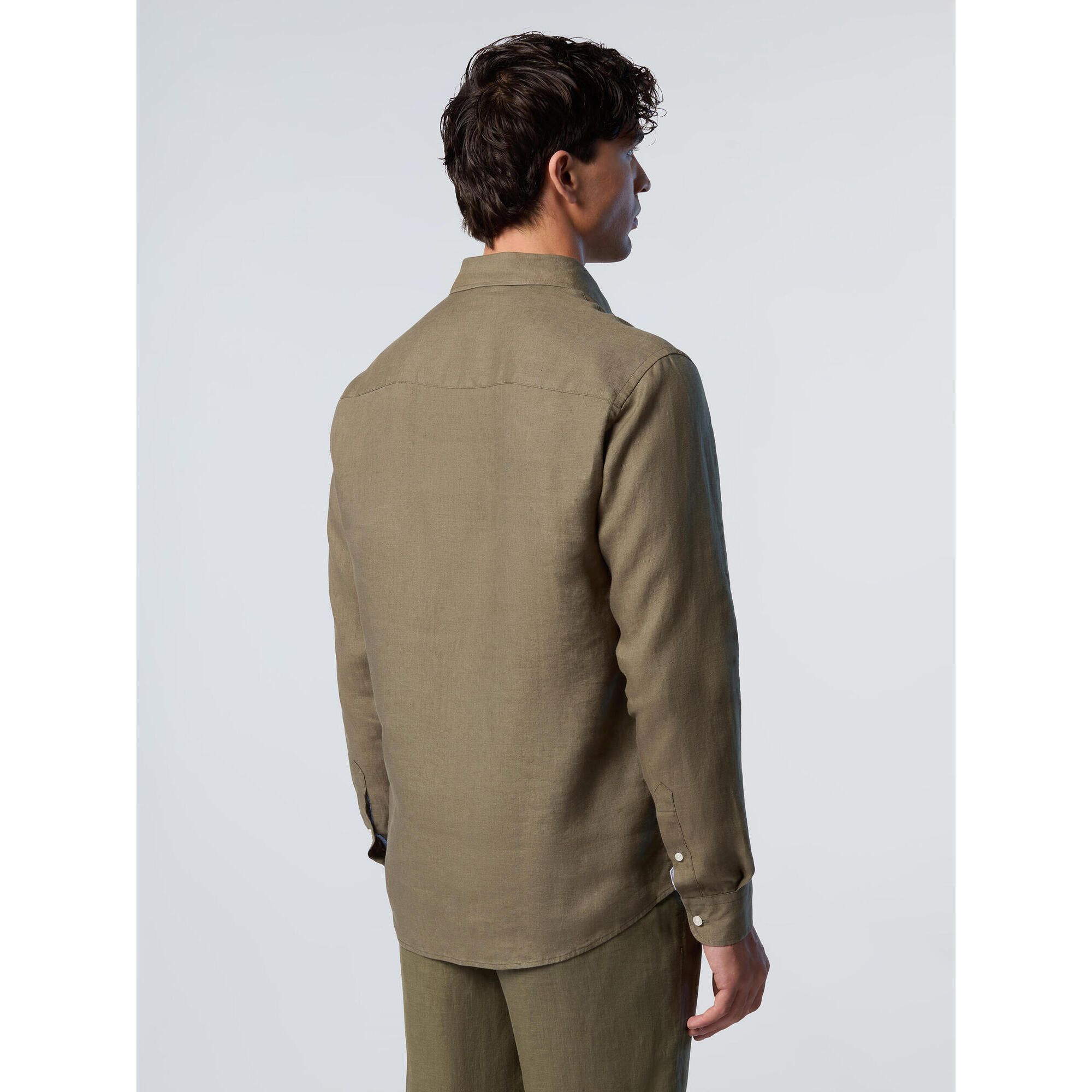 North Sails - Chemise En Lin Avec Logo Brodé Pour Homme - Chemise Manches Longues - Vert - S - Decathlon